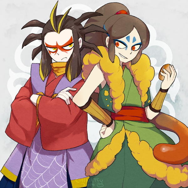 oogama and tsuchigumo (youkai watch) drawn by l_hakase