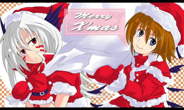 yagami hayate and reinforce (lyrical nanoha and 2 more) drawn by yude