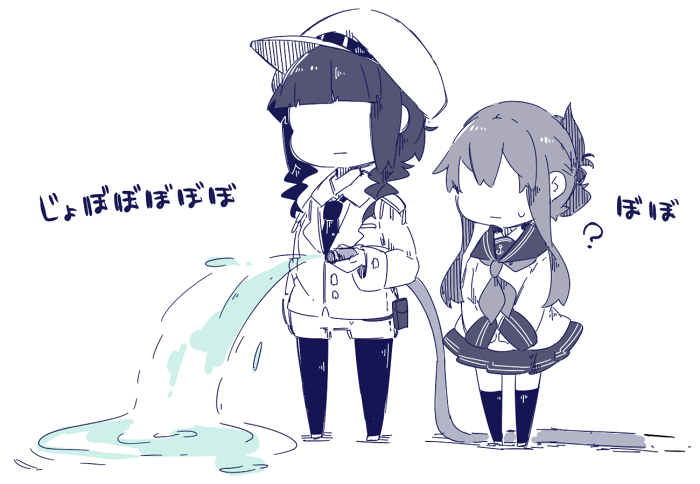 inazuma, female admiral, and watabe koharu (kantai collection) drawn by pekeko_(pepekekeko)