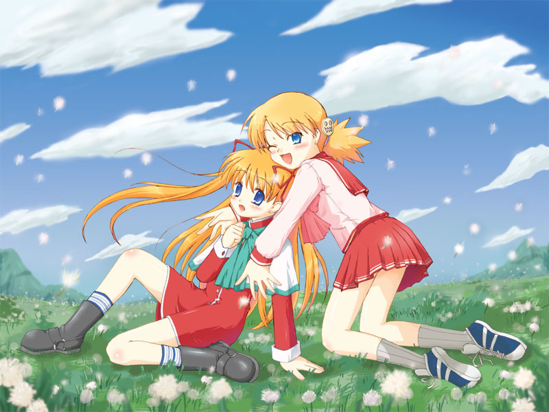 sawatari makoto and sasamori karin (to heart and 2 more) drawn by takety_(murasaki_takeshi)