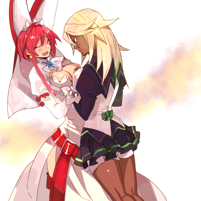 ramlethal valentine and elphelt valentine (guilty gear and 1 more) drawn by hyakuhachi_(over3)