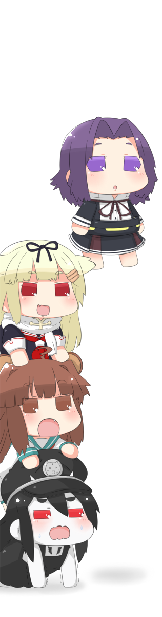 yuudachi, yuudachi kai ni, tatsuta, kuma, and battleship princess (kantai collection) drawn by yuureidoushi_(yuurei6214)