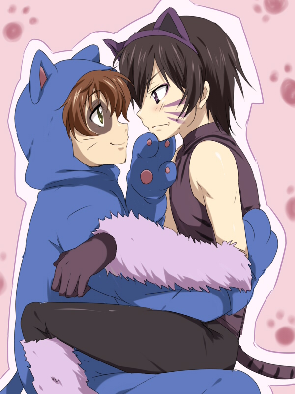 lelouch vi britannia and kururugi suzaku (code geass) drawn by maruki_(punchiki)