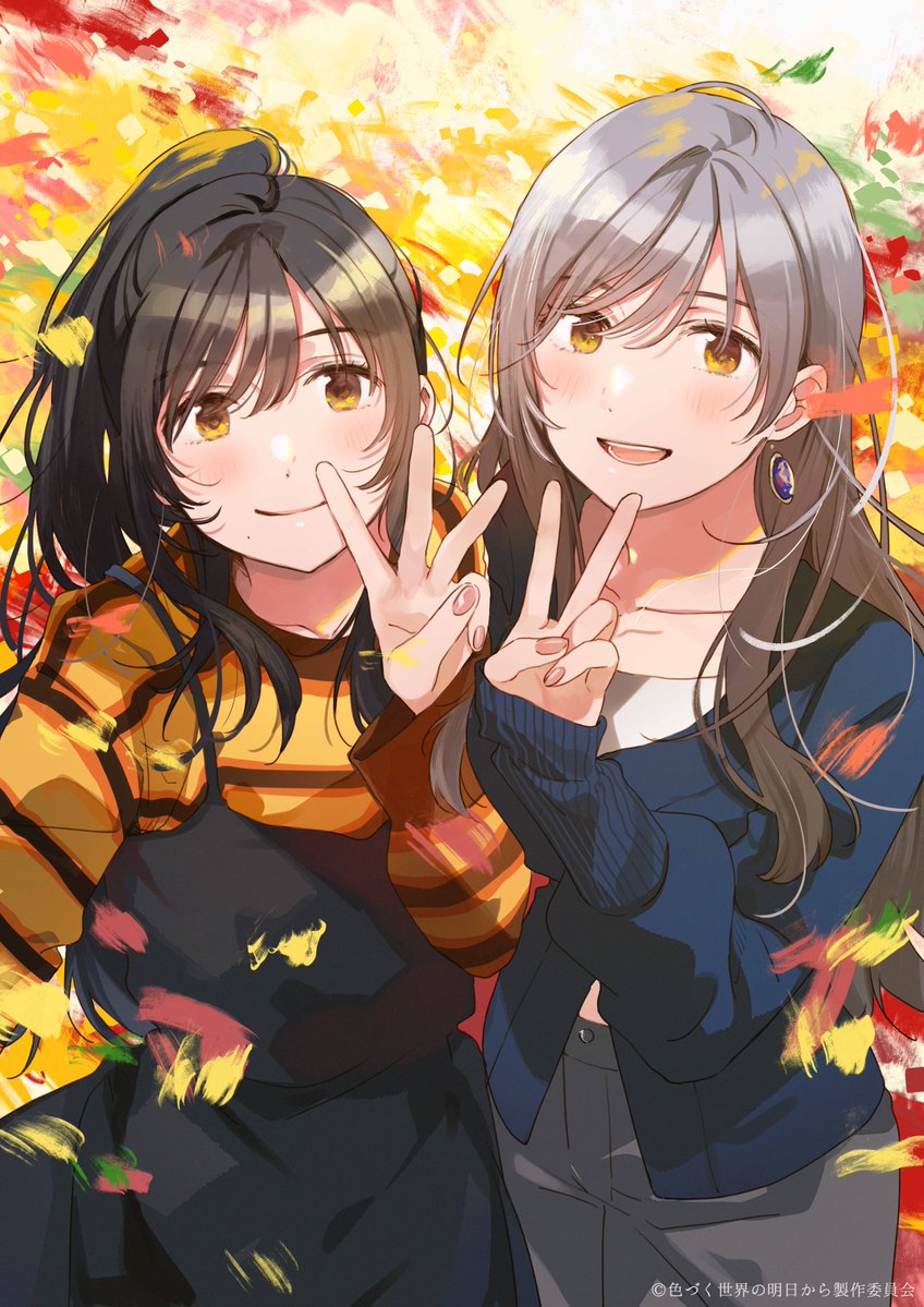 tsukishiro hitomi and tsukishiro kohaku (irozuku sekai no ashita kara) drawn by fly_(marguerite)