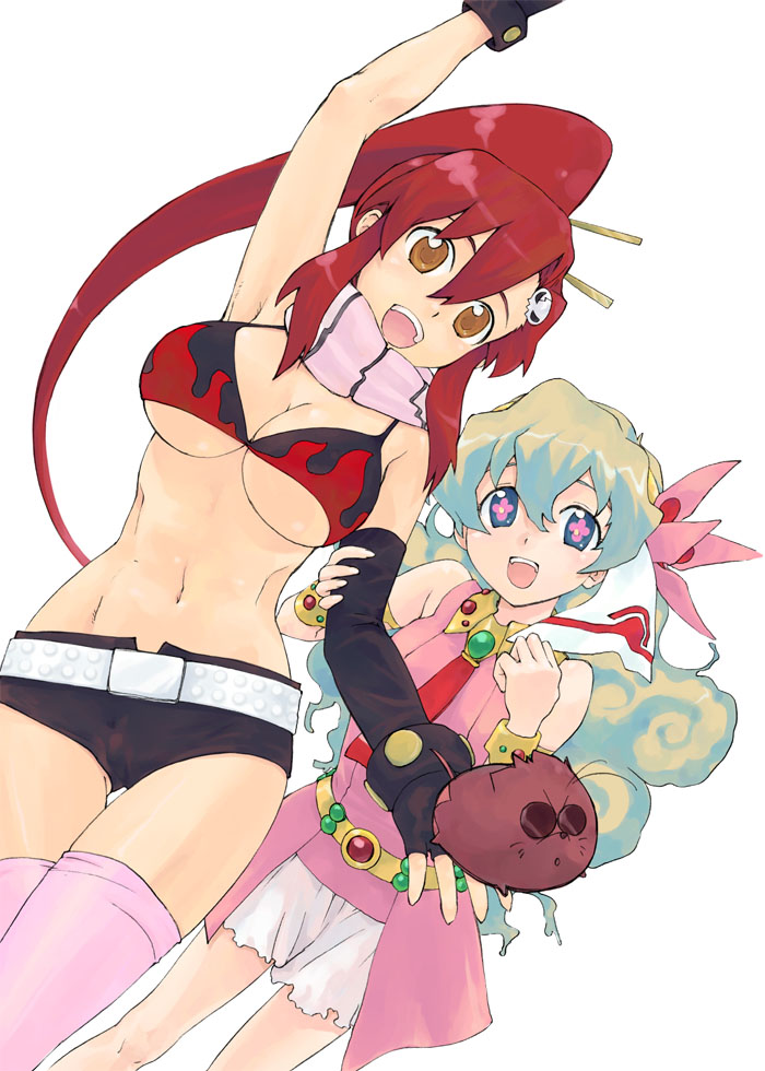 yoko littner, nia teppelin, and boota (tengen toppa gurren lagann) drawn by kantamaki_yui