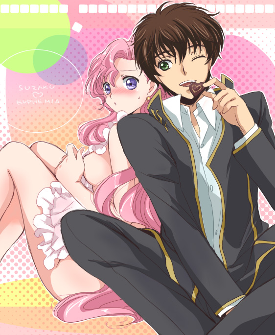 kururugi suzaku and euphemia li britannia (code geass) drawn by akina_tsukako