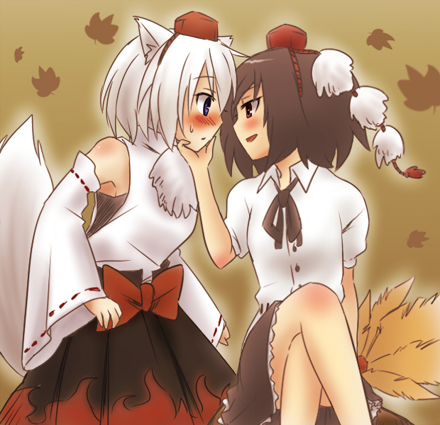 shameimaru aya and inubashiri momiji (touhou) drawn by kiji_(manekinuko-tei)