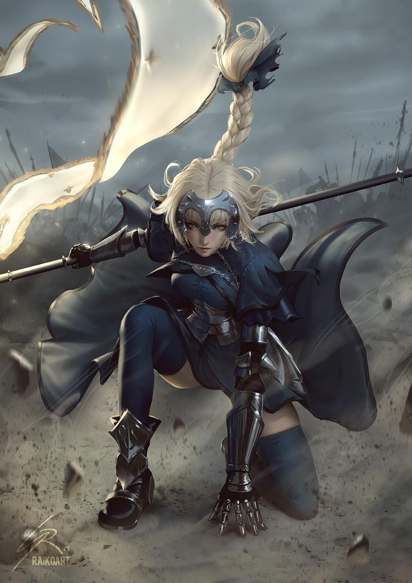 jeanne d'arc (fate and 1 more) drawn by raikoart