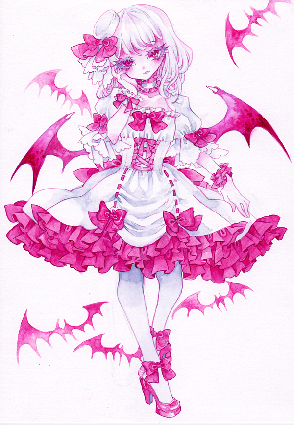 remilia scarlet (touhou) drawn by miri_(tobira_no_mukou)