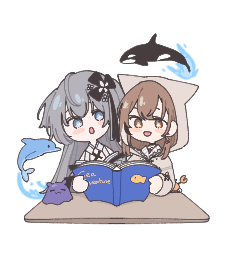 nanashi mumei, takodachi, and vestia zeta (hololive and 2 more) drawn by gorani_euak