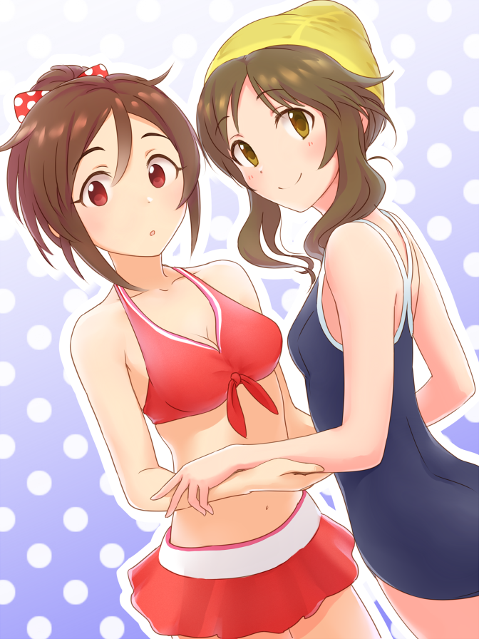 takamori aiko and domyoji karin (idolmaster and 1 more) drawn by dani-ikapi