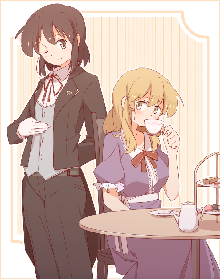 usami renko and maribel hearn (touhou) drawn by unagi_sango