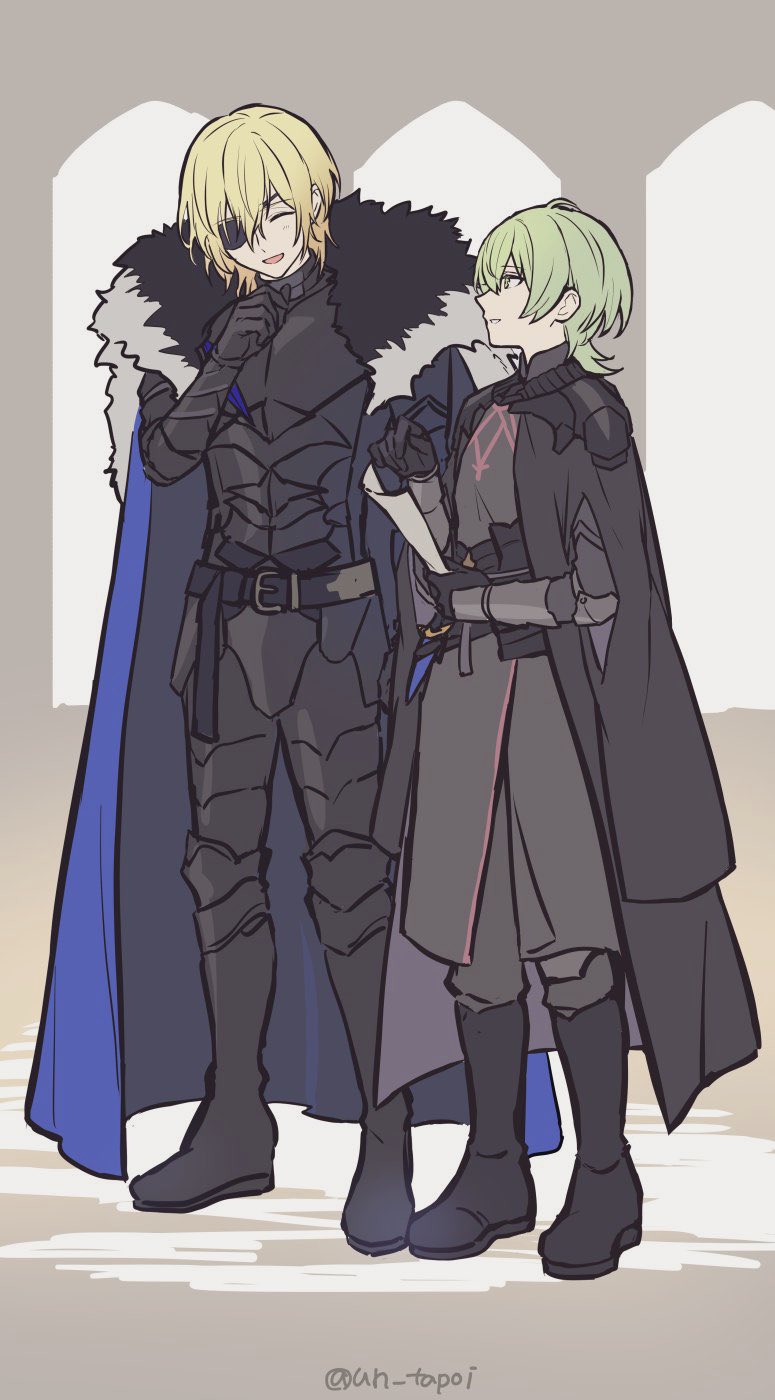 dimitri alexandre blaiddyd and male byleth (fire emblem and 1 more) drawn by un_tapoi