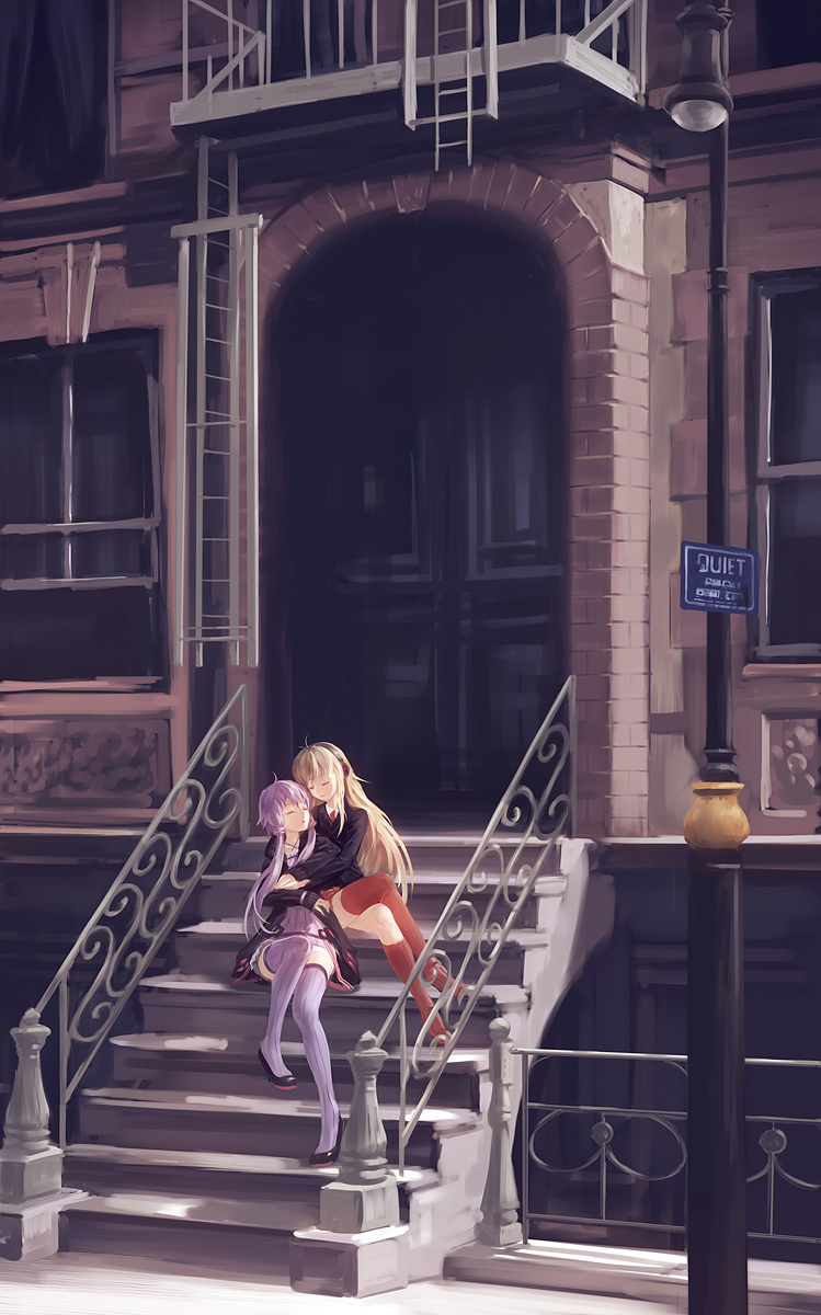 yuzuki yukari and tsurumaki maki (vocaloid and 1 more) drawn by yamamomo_(plank)
