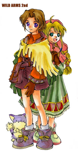 tim rhymeless, puka, and colette mapleleaf (wild arms and 1 more) drawn by mana_(hitori_orchestra)