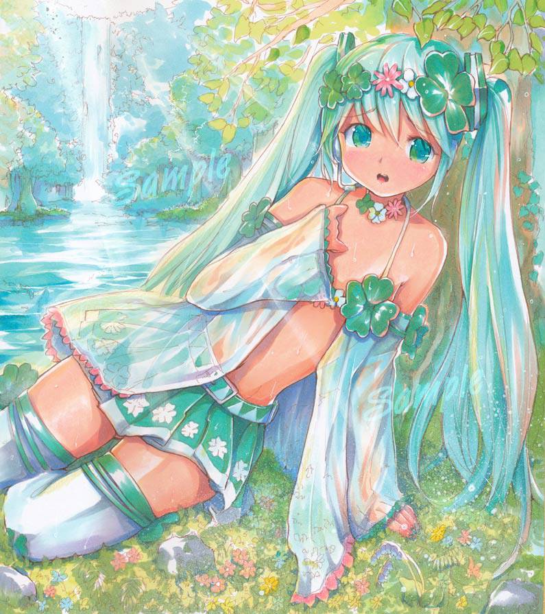 hatsune miku (vocaloid and 2 more) drawn by mayo_riyo