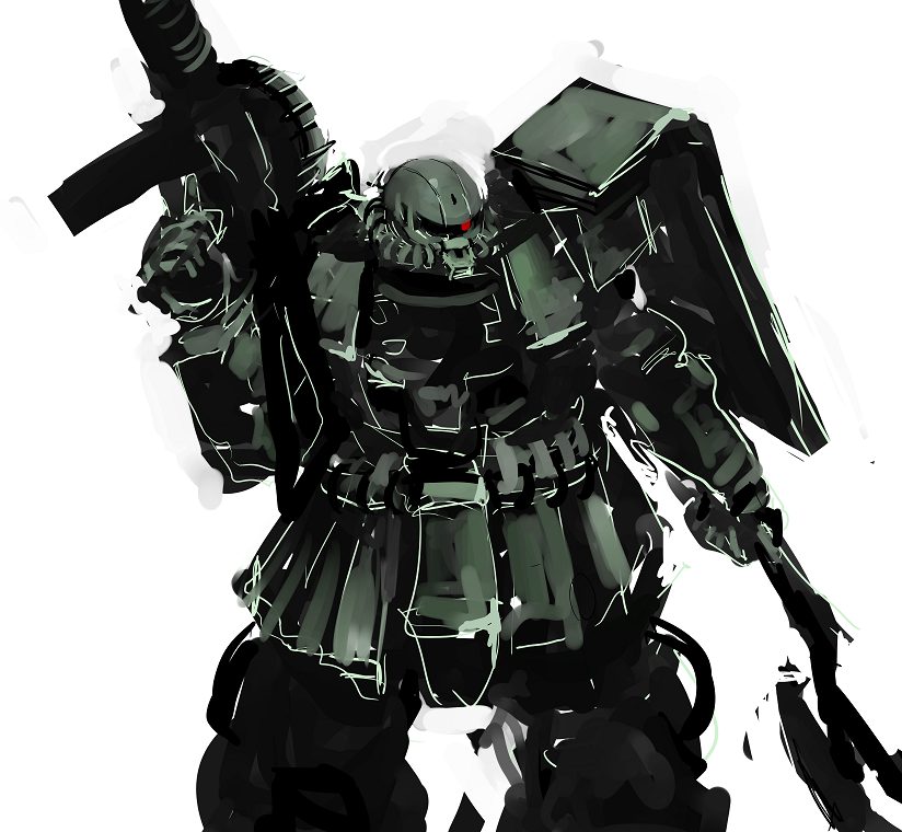 zaku ii (gundam and 1 more) drawn by jittsu
