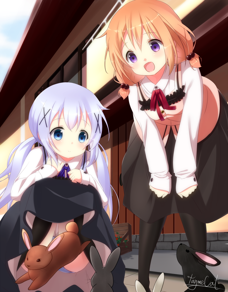 kafuu chino and hoto cocoa (gochuumon wa usagi desu ka?) drawn by tagame_(tagamecat)
