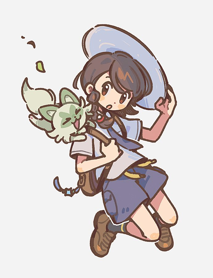 juliana and sprigatito (pokemon and 1 more) drawn by jen_(aaasylum)
