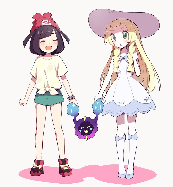 lillie, selene, and cosmog (pokemon and 1 more) drawn by kurochiroko