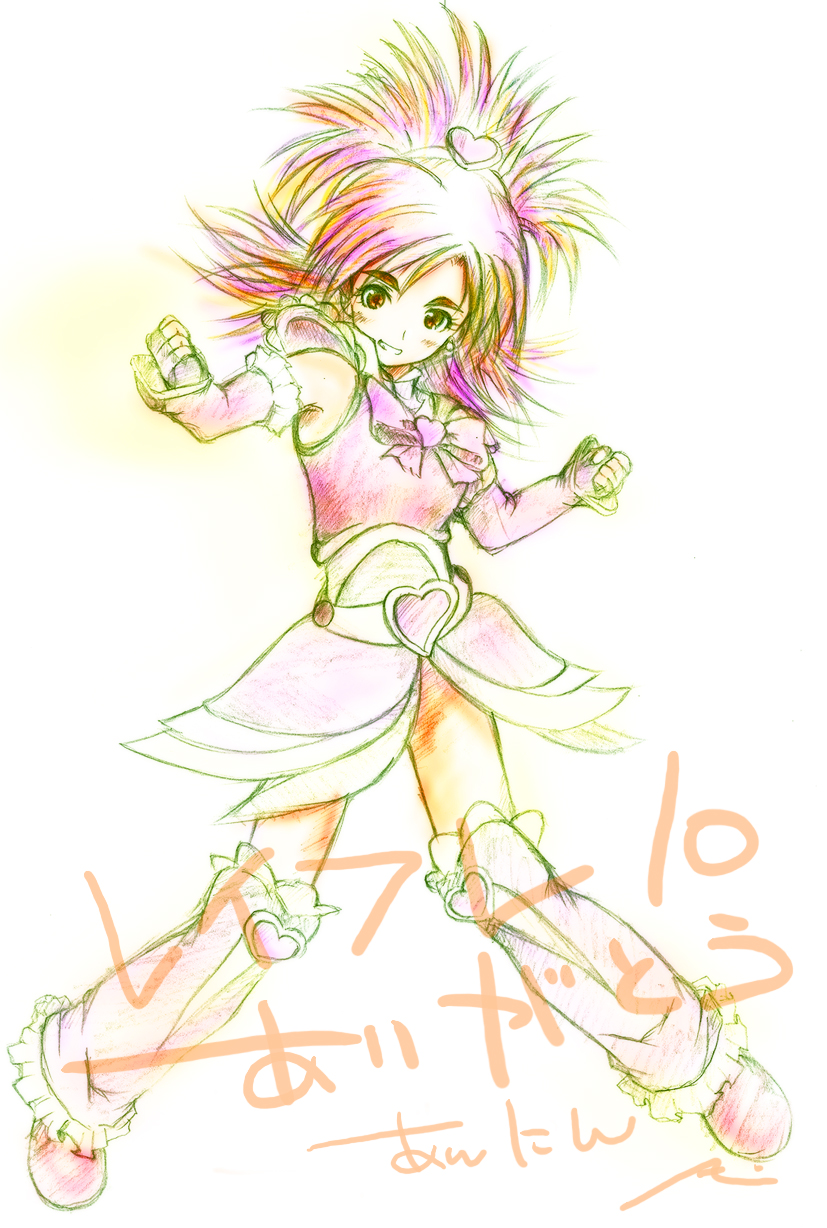 hyuuga saki and cure bloom (precure and 1 more) drawn by anninx