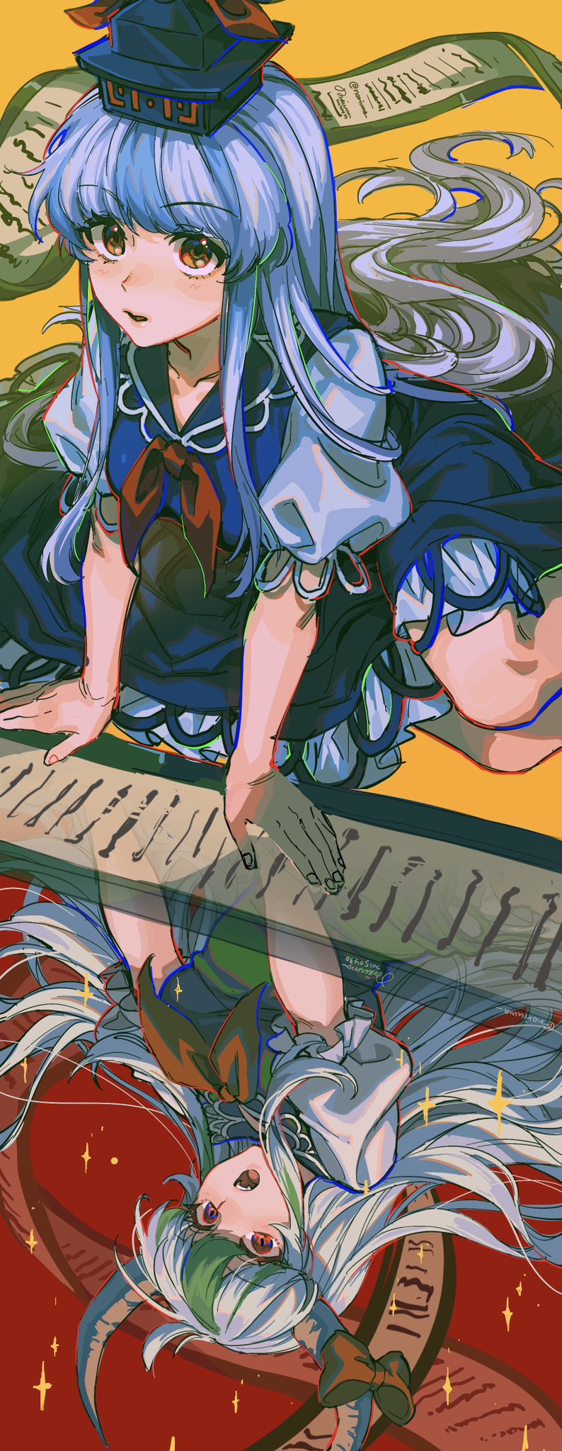 kamishirasawa keine and ex-keine (touhou) drawn by noriuma
