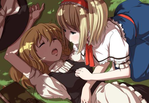 kirisame marisa and alice margatroid (touhou) drawn by mishima_hiroji