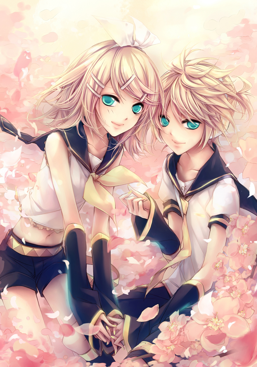 kagamine rin and kagamine len (vocaloid) drawn by ln
