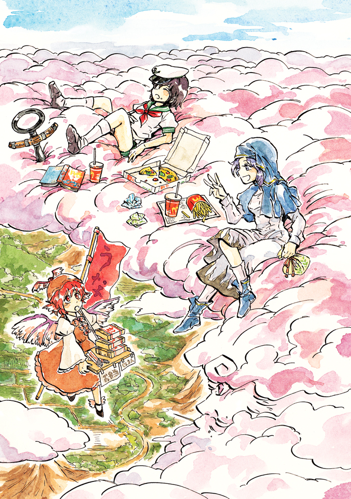 mystia lorelei, murasa minamitsu, kumoi ichirin, and unzan (touhou and 1 more) drawn by charin