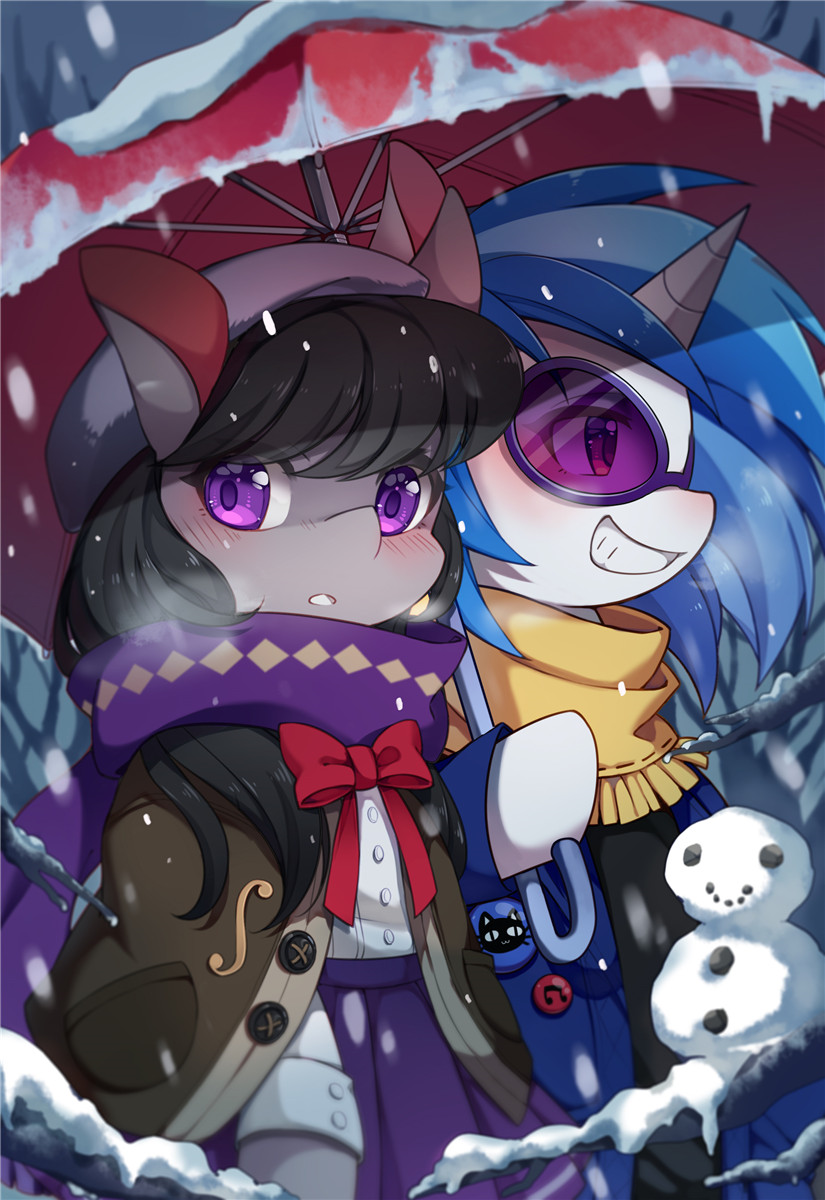 octavia melody and vinyl scratch (my little pony and 1 more) drawn by mo_huai_mao