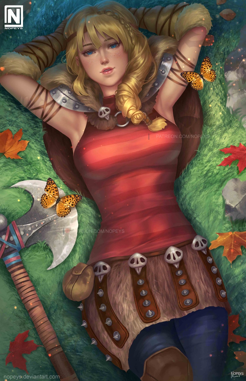astrid hofferson (how to train your dragon and 1 more) drawn by nopeys