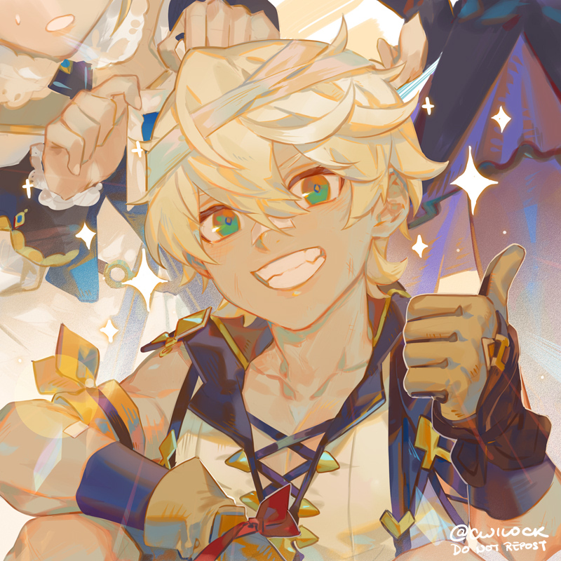 fischl, barbara, and bennett (genshin impact) drawn by cwilocky