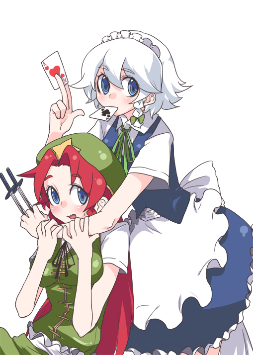 izayoi sakuya and hong meiling (touhou) drawn by tima