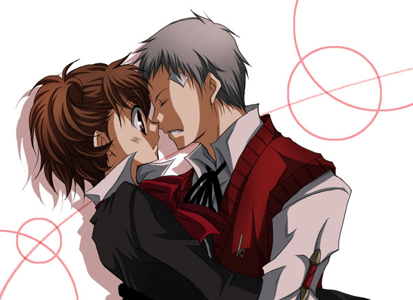 shiomi kotone and sanada akihiko (persona and 2 more) drawn by satsuki_(chaosmode)