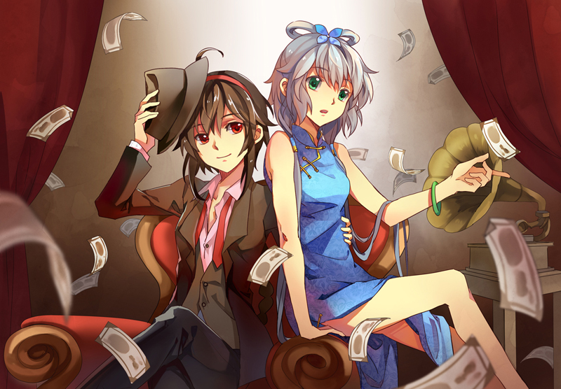 luo tianyi and yuezheng ling (vocaloid and 1 more) drawn by feng_you