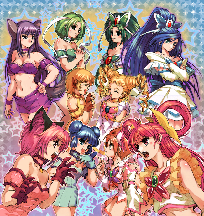 yumehara nozomi, minazuki karen, cure dream, kasugano urara, akimoto komachi, and 15 more (precure and 2 more) drawn by hisahiko