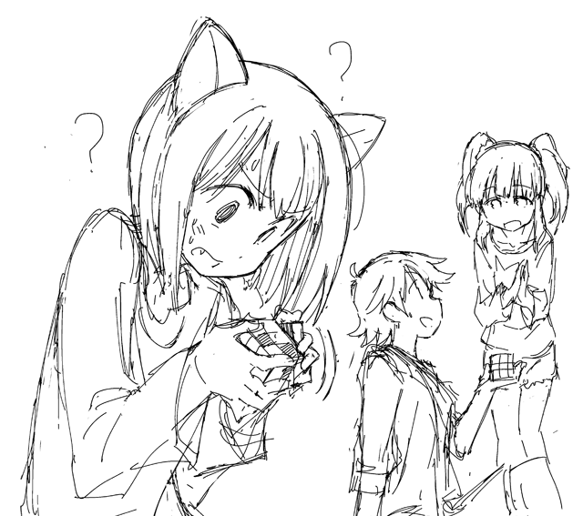 maekawa miku, honda mio, and ogata chieri (idolmaster and 1 more) drawn by anbe_masahiro