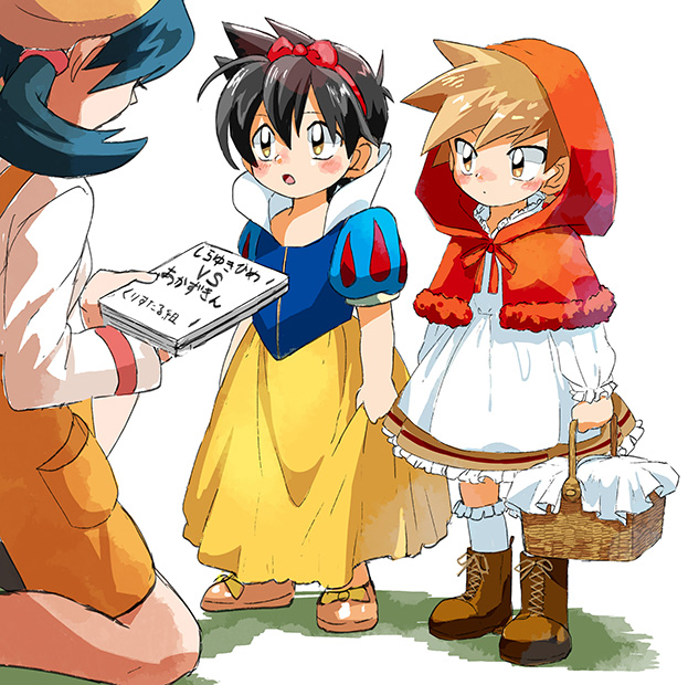 red, blue oak, little red riding hood, kris, and snow white (pokemon and 3 more) drawn by noaki