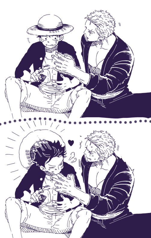 monkey d. luffy and roronoa zoro (one piece) drawn by neshogatsu_co