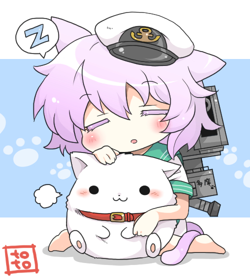 admiral and tama (kantai collection) drawn by toto_(hitori_othello)