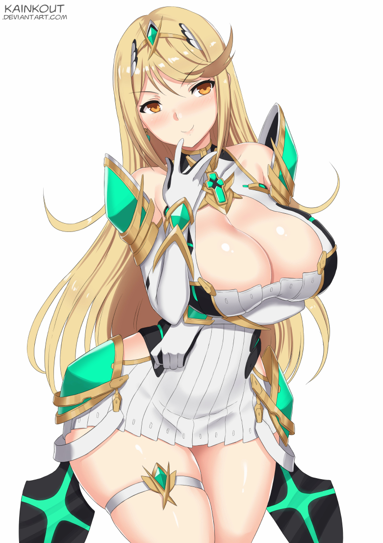 mythra (xenoblade chronicles and 1 more) drawn by kainkout