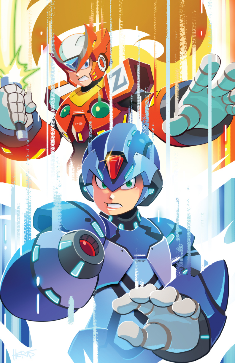 zero and x (mega man and 1 more) drawn by matt_herms