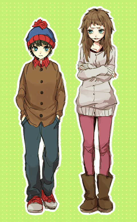 stan marsh and shelley marsh (south park) drawn by saki_(bakura)