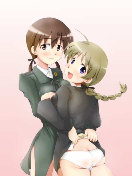 gertrud barkhorn and lynette bishop (world witches series and 1 more) drawn by isosceles_triangle_(xyzxyzxyz)
