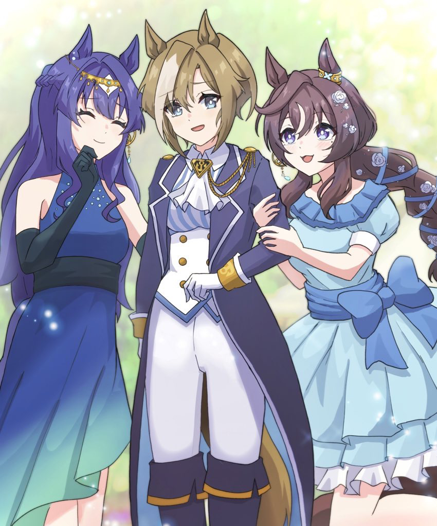 cheval grand, verxina, and vivlos (umamusume) drawn by kuruton_(krtn_gameac)