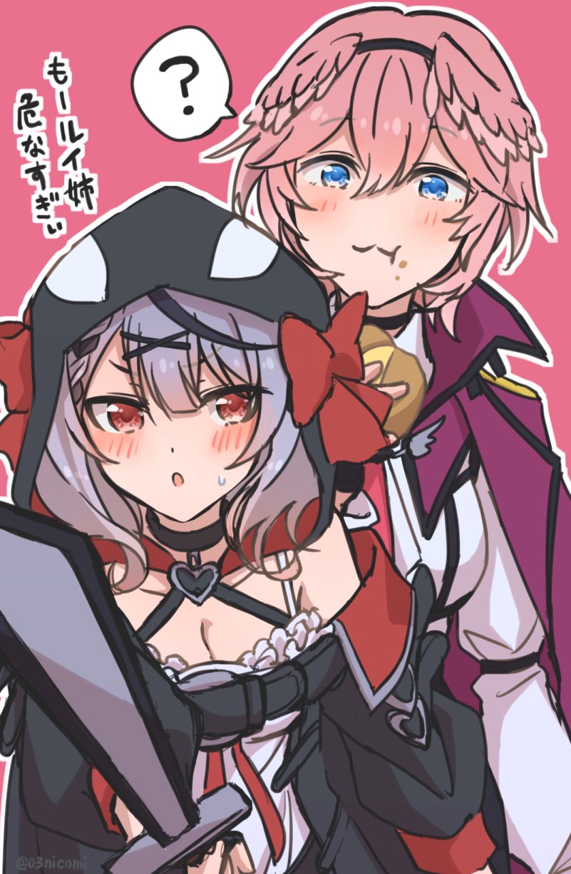 sakamata chloe and takane lui (hololive) drawn by nicomi