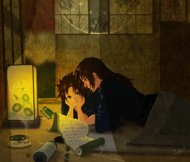 uchiha sasuke and uchiha itachi (naruto) drawn by luke_uehara