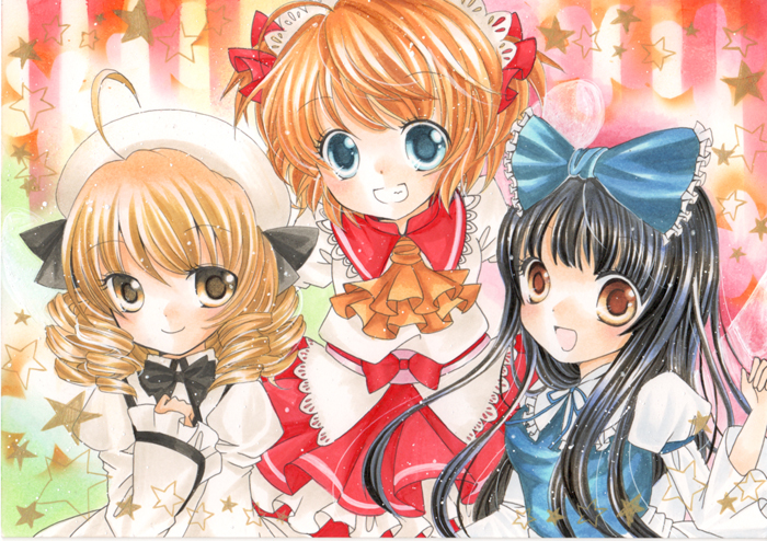 star sapphire, luna child, and sunny milk (touhou) drawn by mizame