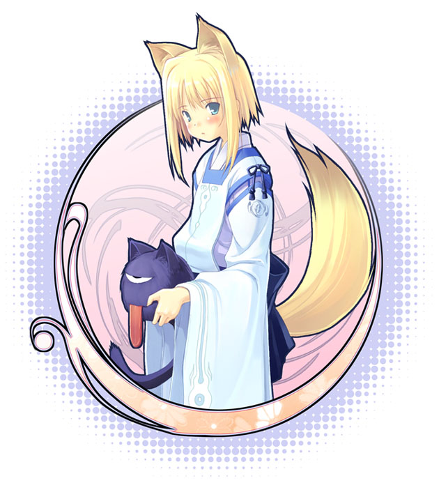 shiratama kitsune and kuroino (original) drawn by poco_(asahi_age)