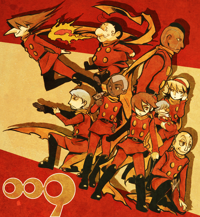 francoise arnoul, shimamura joe, jet link, albert heinrich, ivan whisky, and 4 more (cyborg 009) drawn by yoki_(yotosekka)